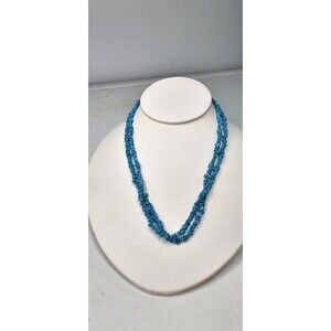 35" Small Turquoise Chip Bead Necklace No Clasp
